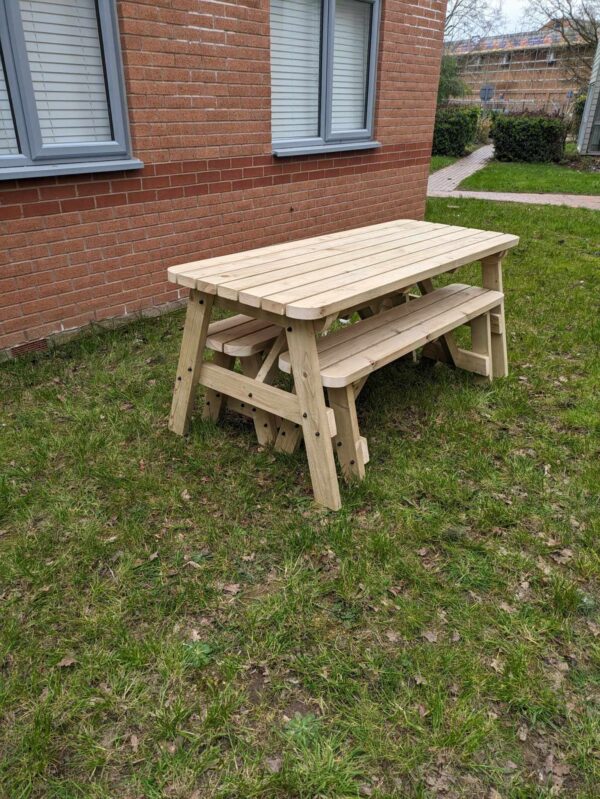 Eldernell Rounded Picnic Table And Bench Set
