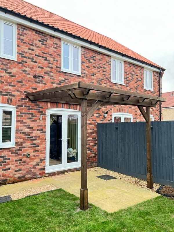 Lean To Pergola with a modern design, attached to a wall, ideal for garden shade